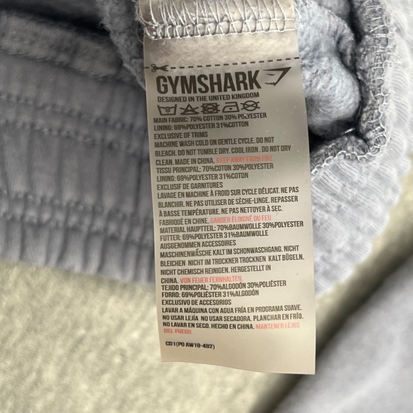 Gymshark Cropped 1/4 Zip Gathered Hooded Pullover | Steel Blue/Grey | Size XS - Picture 6 of 9